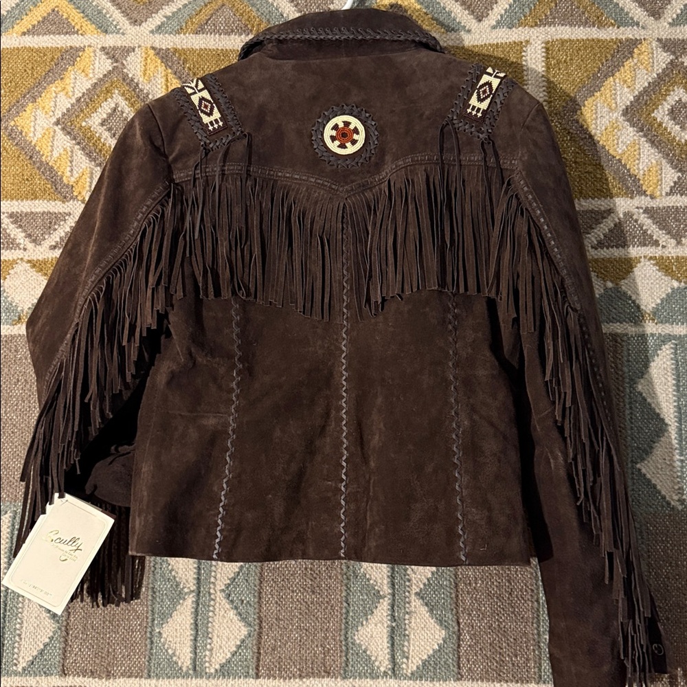 Scully Western Wear Beaded Fringe Jacket in espesso leather. New with tags. - Picture 2 of 11